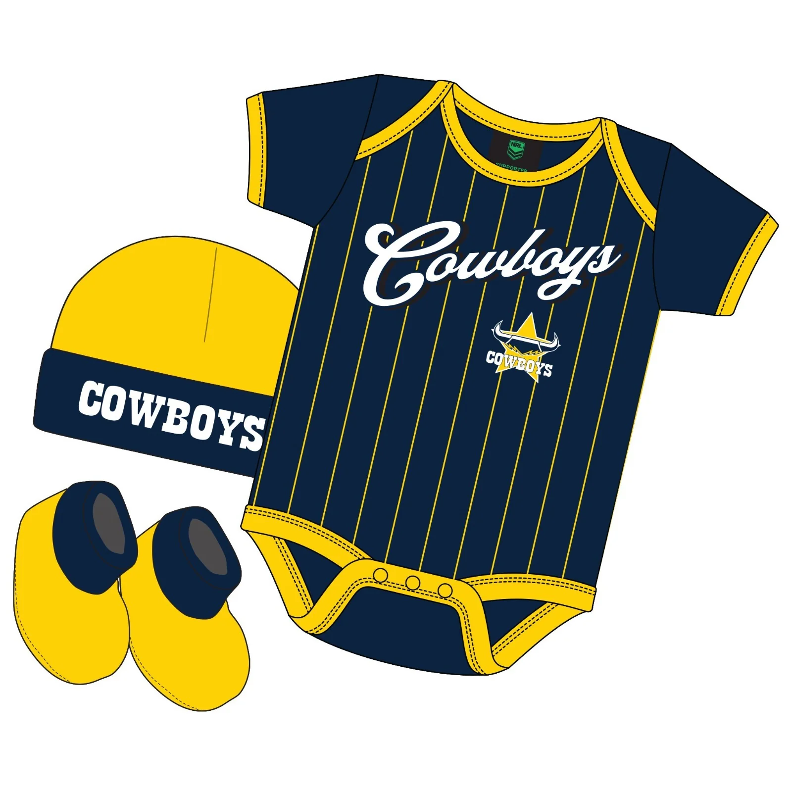 NRL 3 Piece 'Lullaby' Set - North Queensland Cowboys - Infant - Baby