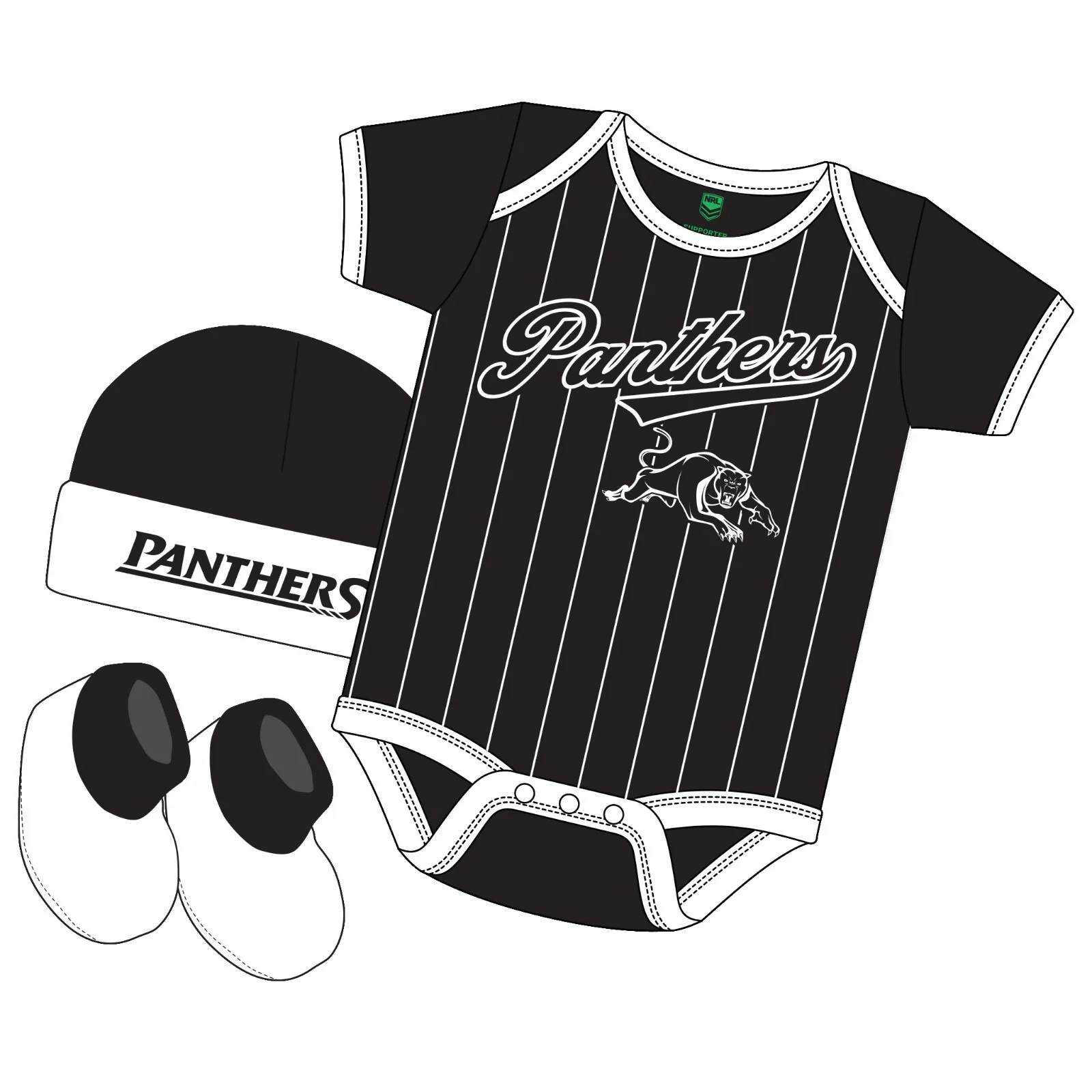NRL 3 Piece 'Lullaby' Set - Penrith Panthers - Infant - Baby