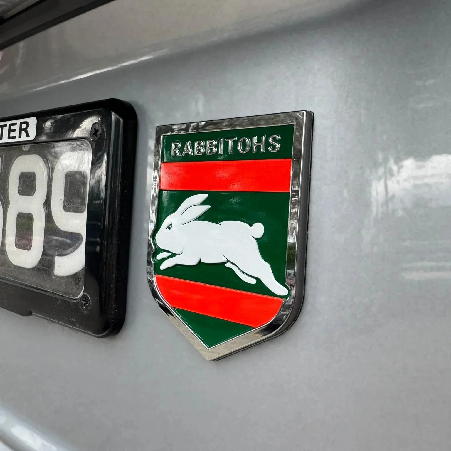 NRL 3D Chrome Emblem  South Sydney Rabbitohs  Supporter Car Badge - Image 2