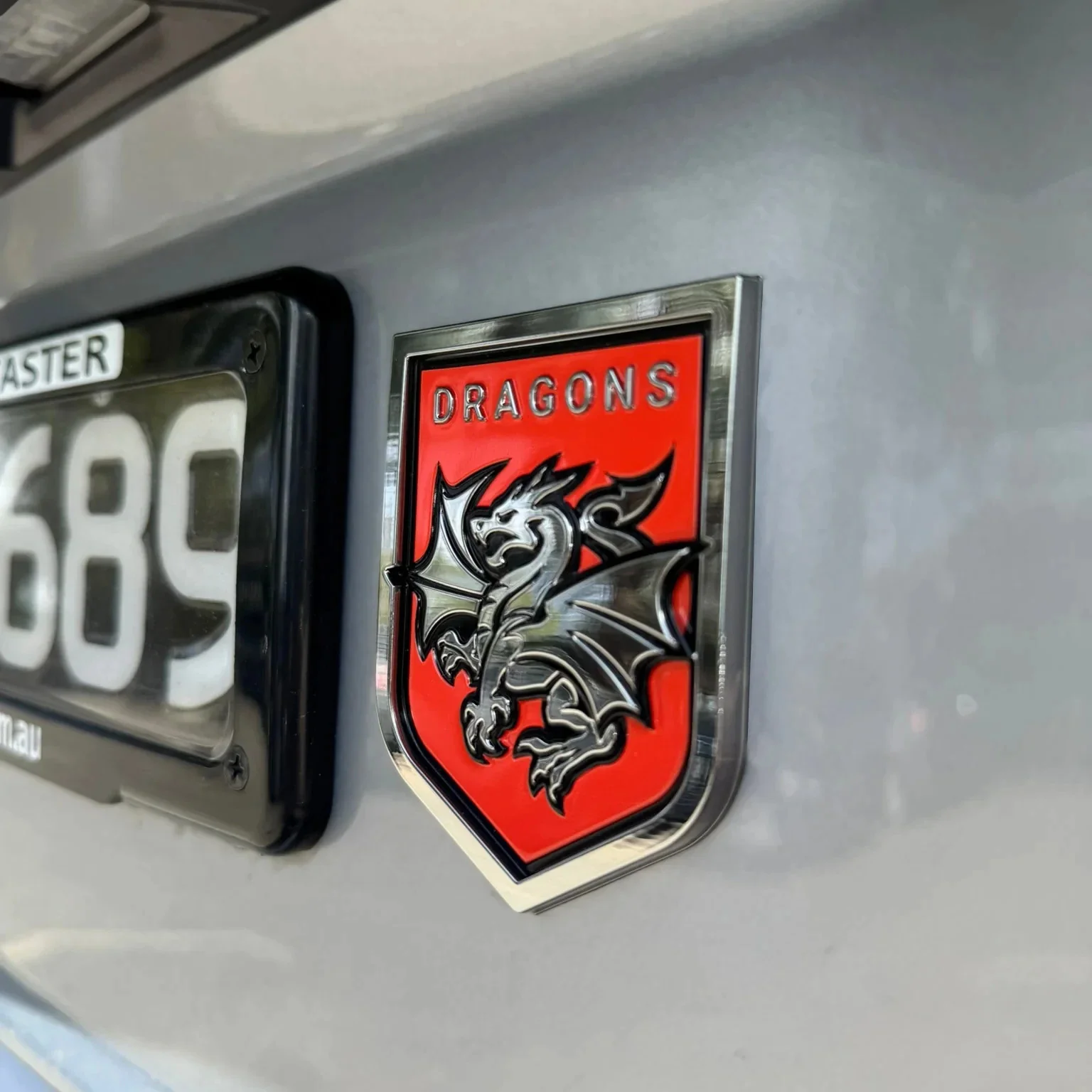 NRL 3D Chrome Emblem  St George Illawarra Dragons  Supporter Car Badge - Image 2