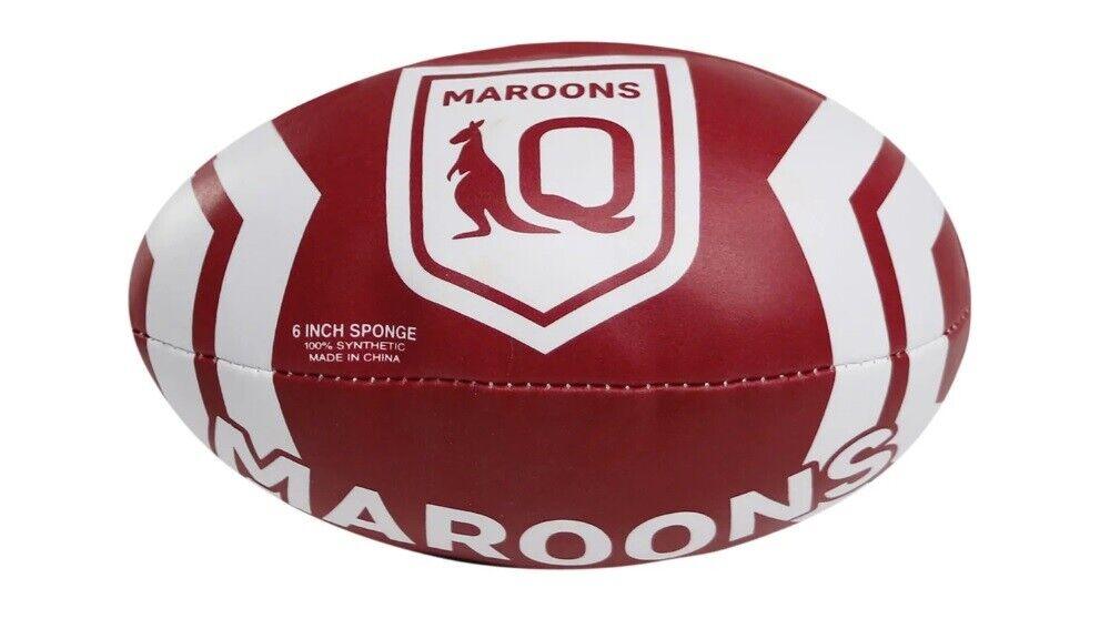 NRL 6 Inch Supporter Sponge Football - Queensland Maroons - Ball - QLD - Image 2