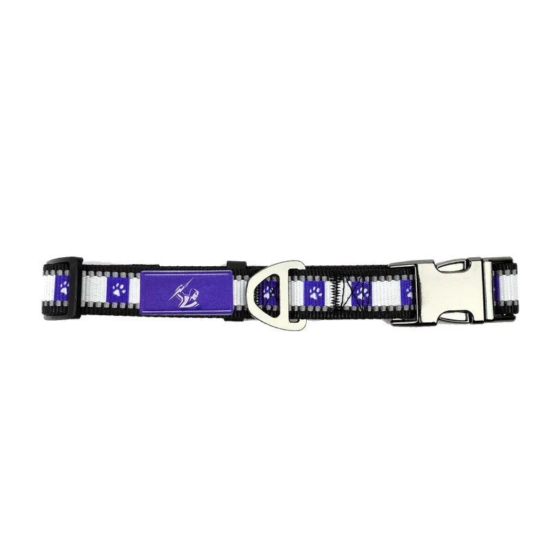NRL Adjustable Dog Collar - Melbourne Storm - Small & Large - Image 2