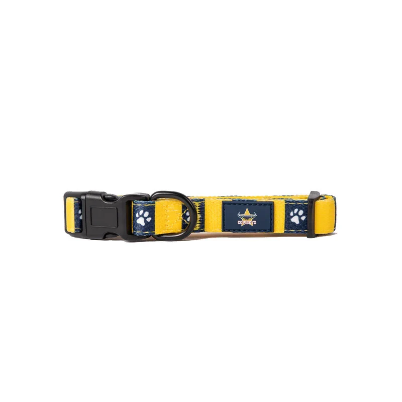 NRL Adjustable Dog Collar - North Queensland Cowboys - Small & Large