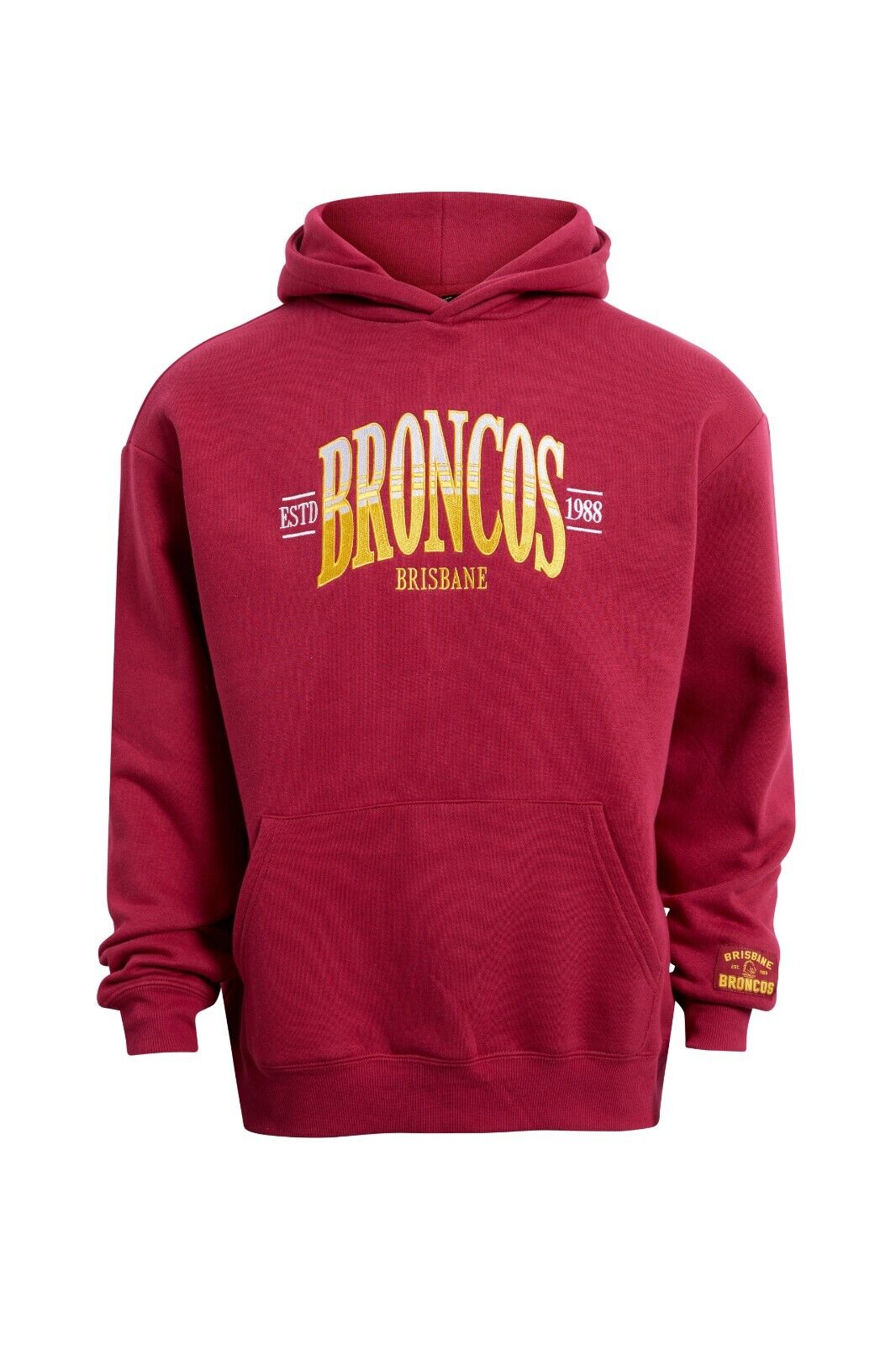 NRL Banner Hoodie - Brisbane Broncos - Adult - Mens - Hoody - Jumper
