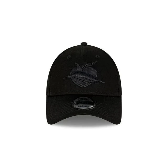 NRL Black on Black Cap - Cronulla Sharks - Adult - Unisex - 9FORTY - Hat - Image 2