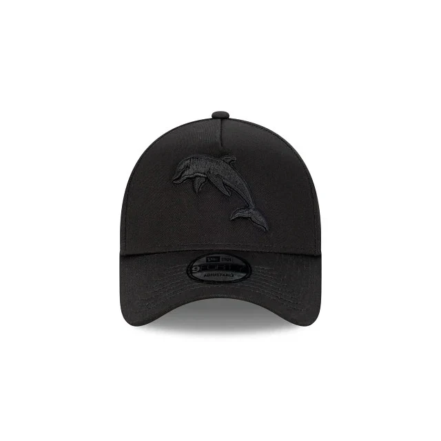NRL Black on Black Cap - Dolphins - Adult - Unisex - 9FORTY -Hat - Image 2