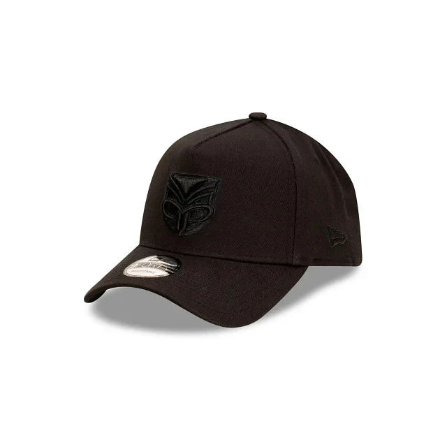 NRL Black on Black Cap - New Zealand Warriors - Adult - Unisex - 9FORTY - Hat