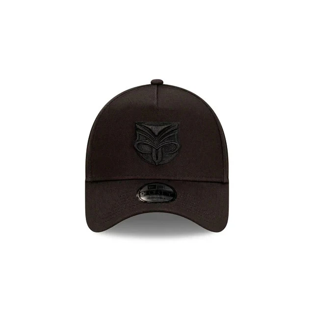 NRL Black on Black Cap - New Zealand Warriors - Adult - Unisex - 9FORTY - Hat - Image 2