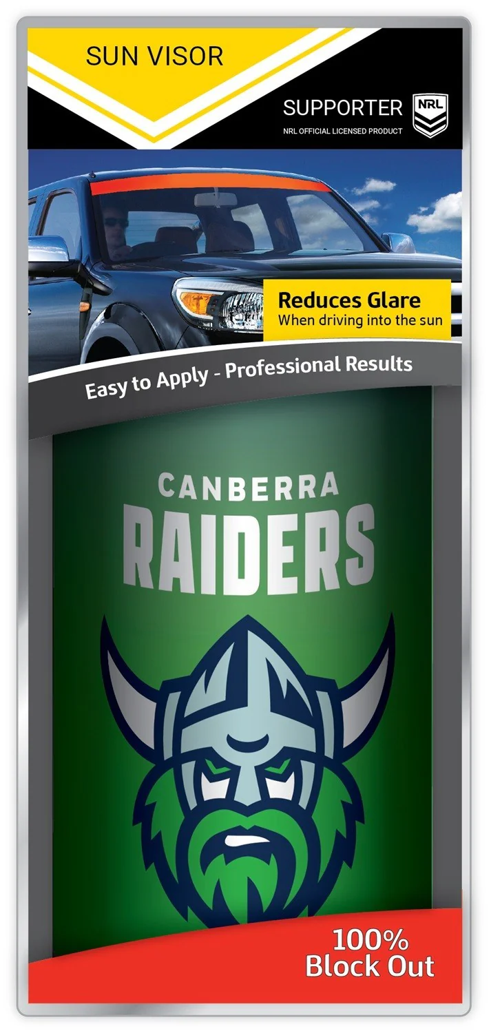 NRL Blockout Visor Decal - Canberra Raiders - Window Sticker - UV Safe - Image 2
