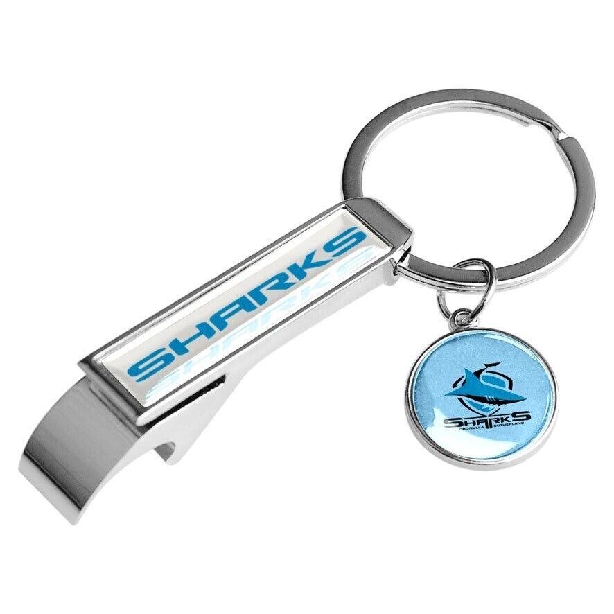 NRL Bottle Opener Key Ring - Cronulla Sharks - Metal Keyring - Image 2