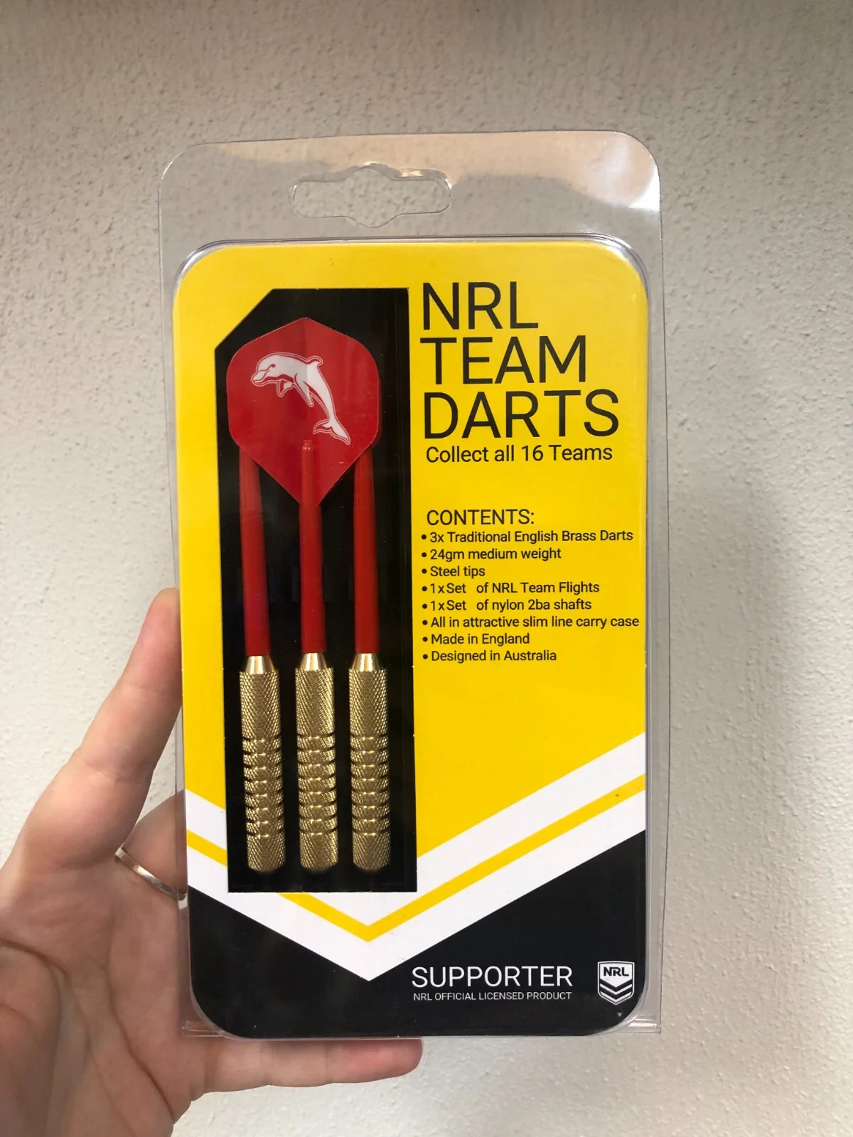 NRL Brass Dart Set - Dolphins - Set of 3 - 24 Grams - Darts - Image 2