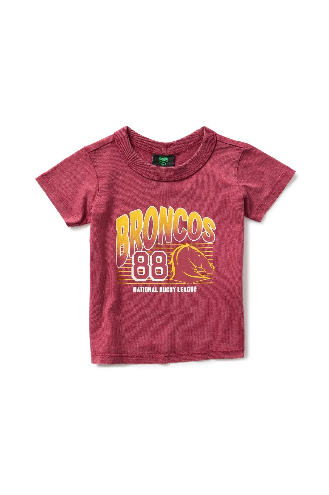 NRL Brisbane Broncos - Washed Shred Tee Shirt - Toddler Kids - Cotton T-Shirt