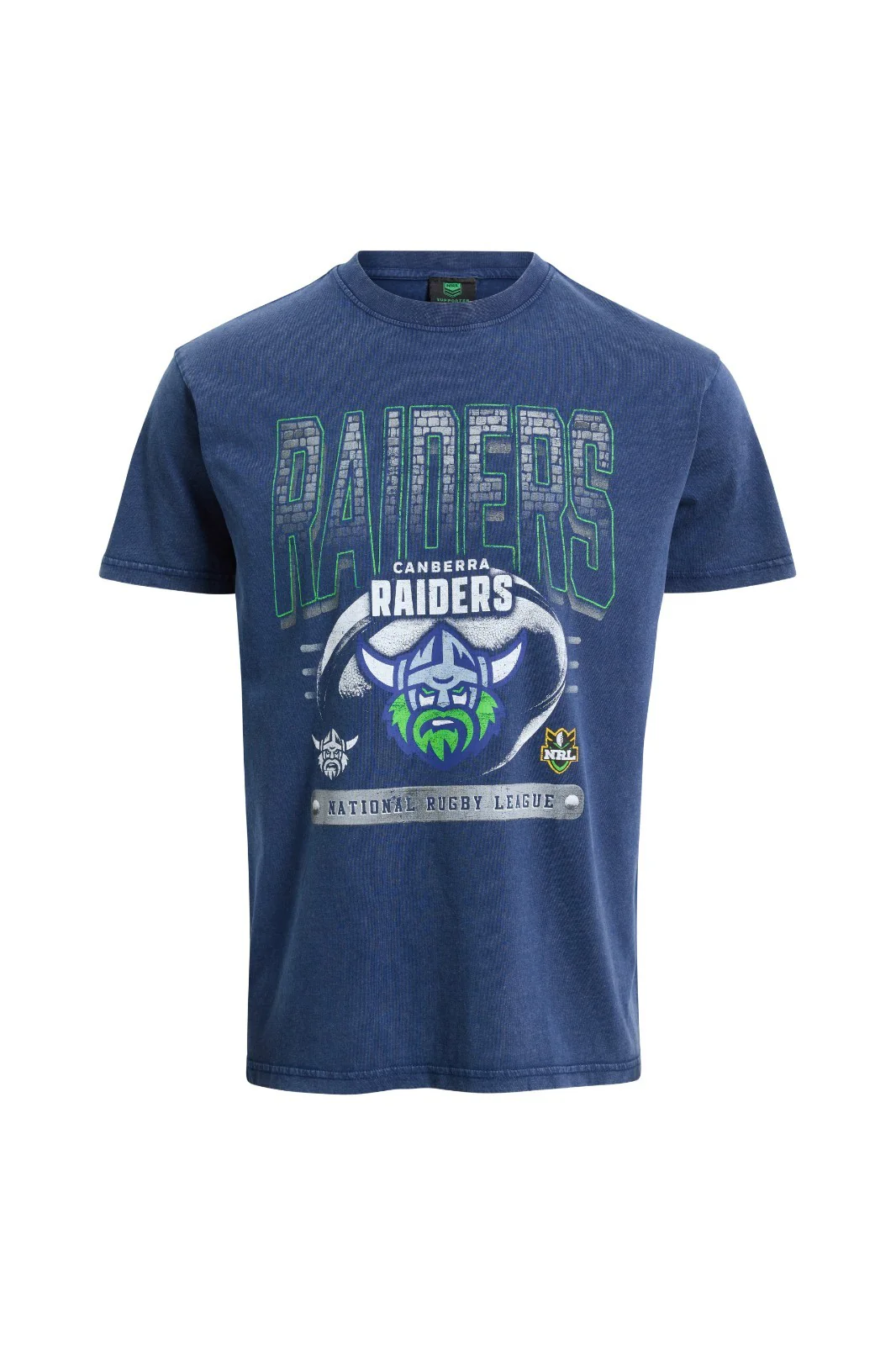 NRL Canberra Raiders - Washed Vintage Tee - Cotton T-Shirt - Adult