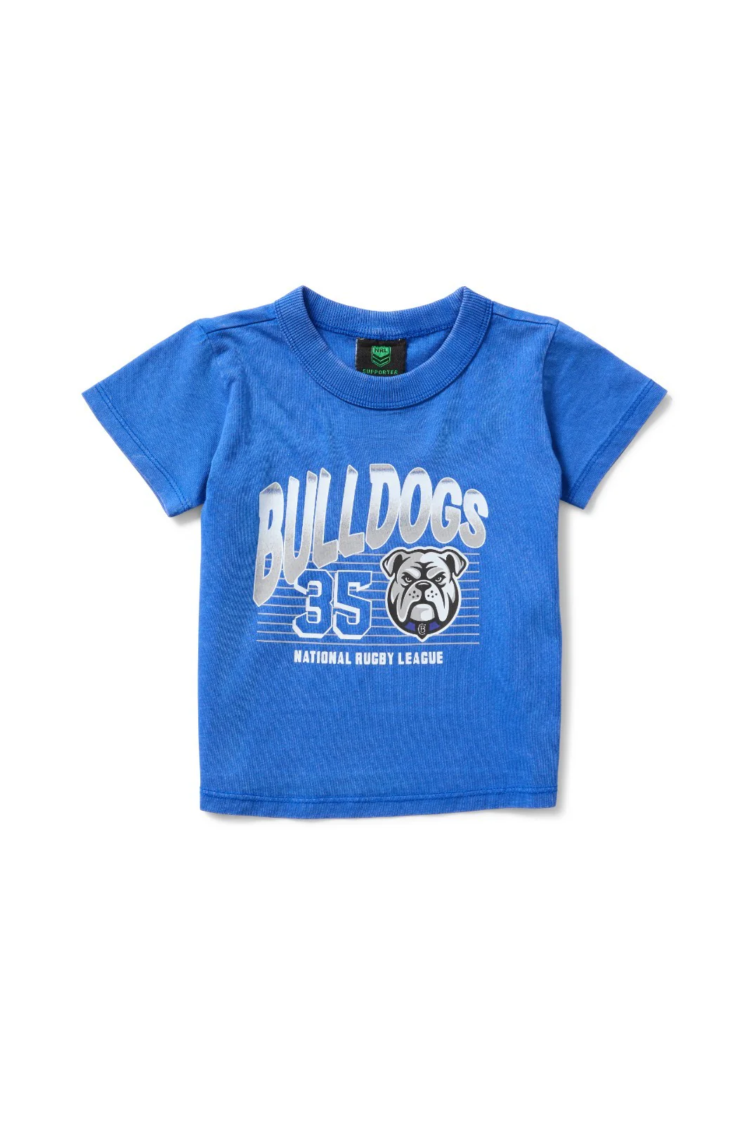 NRL Canterbury Bulldogs - Washed Shred Tee Shirt - Toddler Kids - Cotton T-Shirt