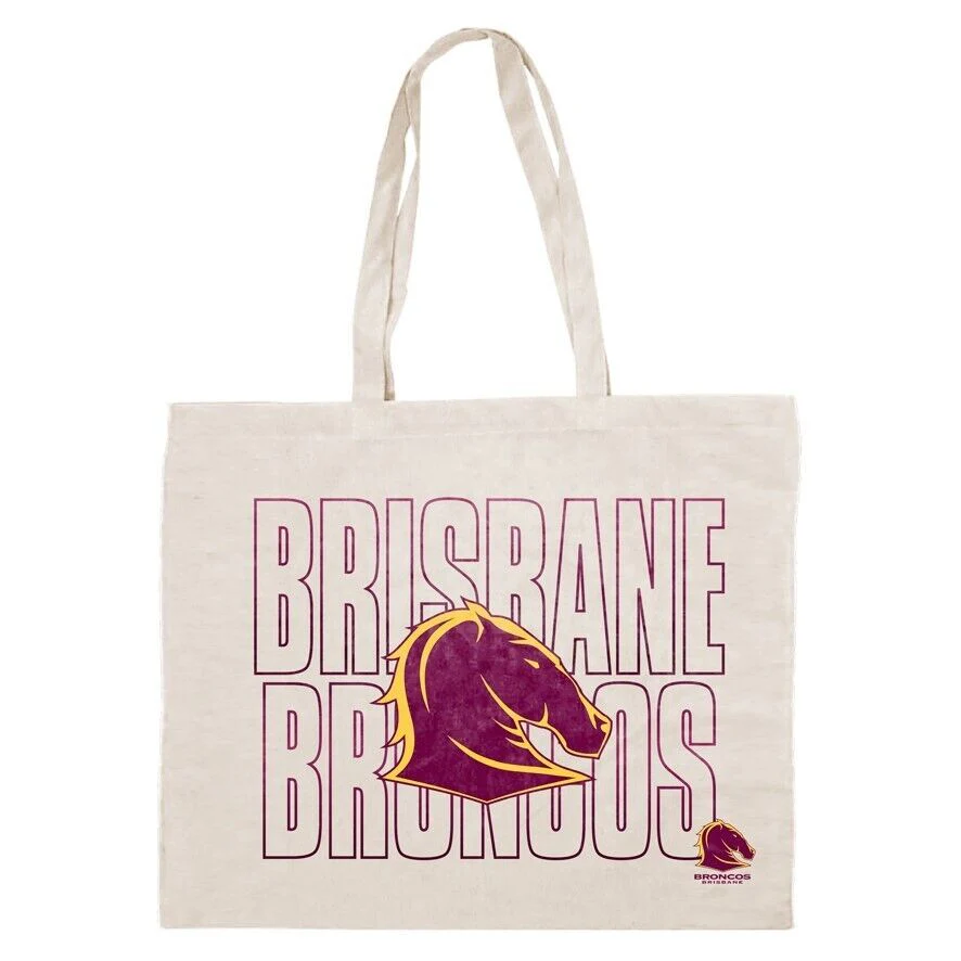 NRL Canvas Tote Bag - Brisbane Broncos - Re-Useable Carry Bag