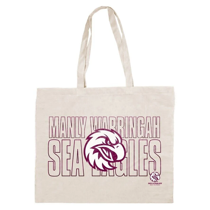 NRL Canvas Tote Bag - Manly Sea Eagles - Re-Useable Carry Bag - Image 2