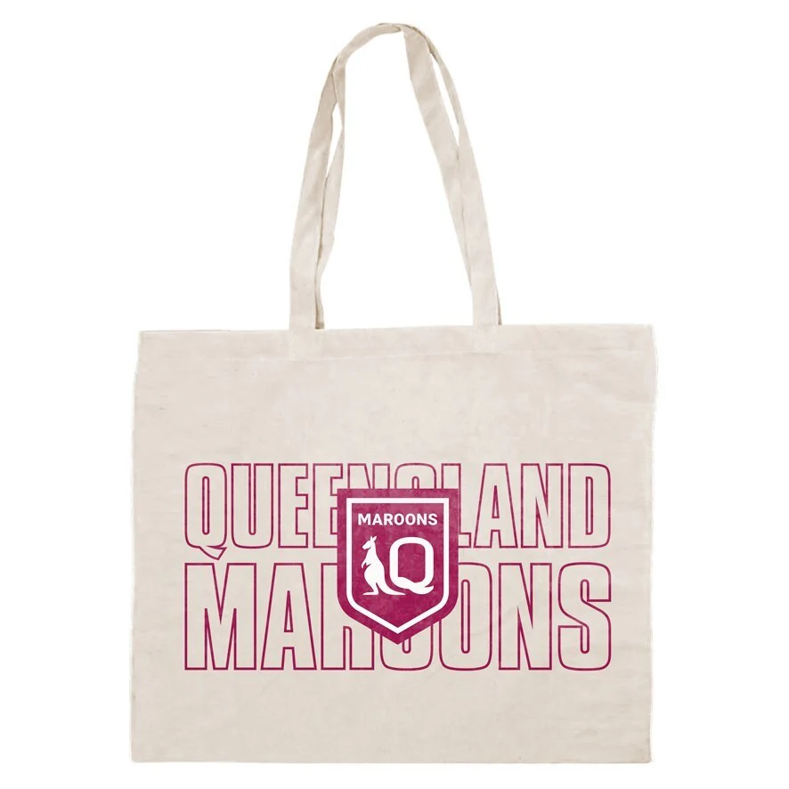 NRL Canvas Tote Bag - Queensland Maroons - QLD - Re-Useable Carry Bag - Image 2