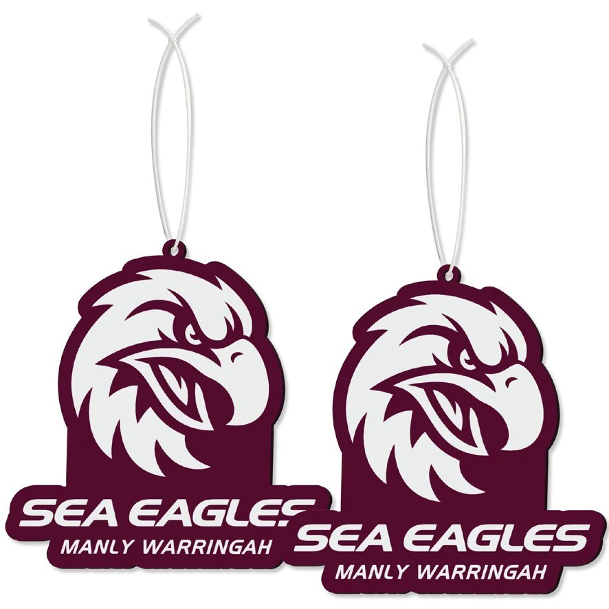 NRL Car Air Freshener 2 Pack - Manly Sea Eagles - Scented - Set of Two - Image 2