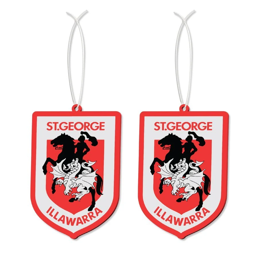 NRL Car Air Freshener 2 Pack - St George Illawarra Dragons - Scented -Set of Two
