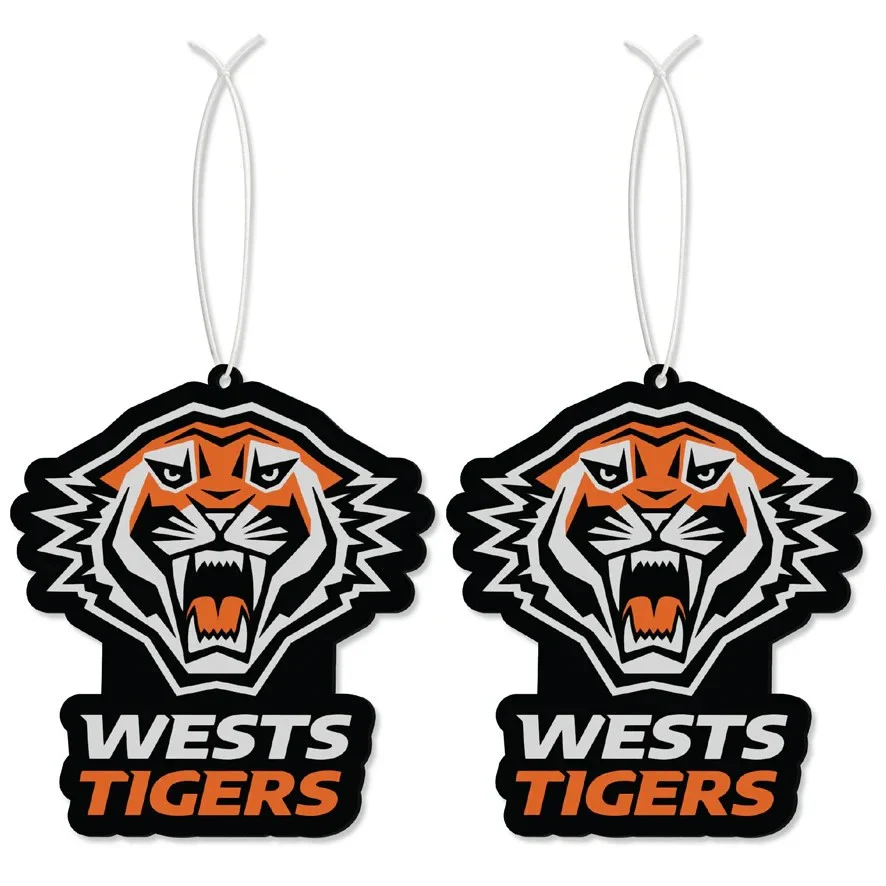 NRL Car Air Freshener 2 Pack - West Tigers - Scented - Set of Two