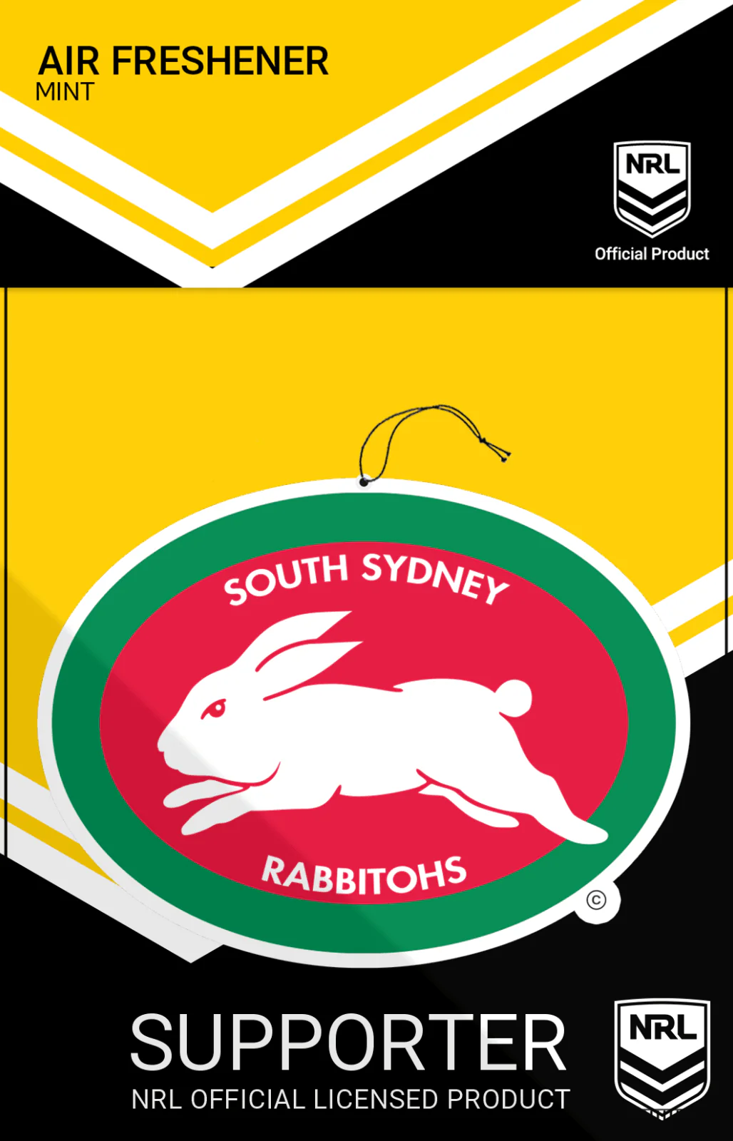 NRL Car Air Freshener - South Sydney Rabbitohs - Retro - Heritage - Image 2