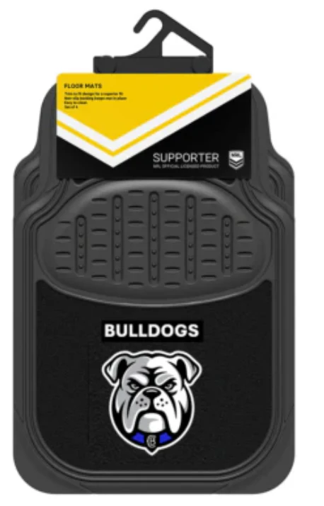 NRL Car Floor Mats - Canterbury Bulldogs - Set Of 4 - Universal Size Fit - Image 2