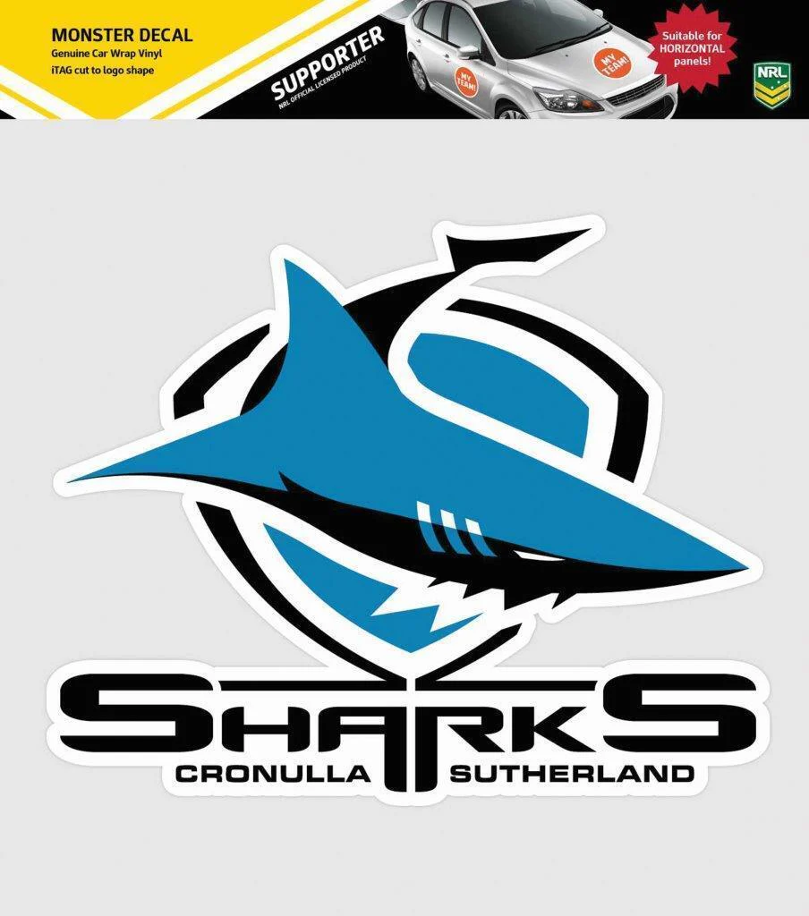 NRL Car Monster Decal - Cronulla Sharks - Sticker - Team Logo - 470mm - Image 2