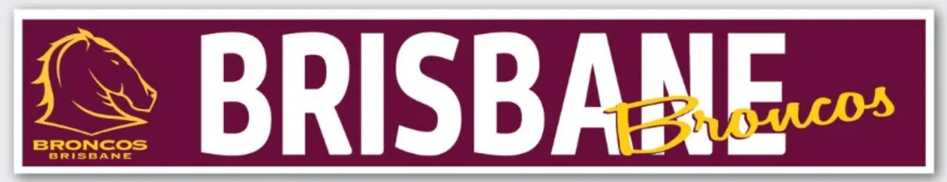 NRL Car Window Decal - Brisbane Broncos - Sticker 280mm
