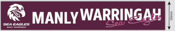 NRL Car Window Decal - Manly Sea Eagles - New Sticker - 280mm