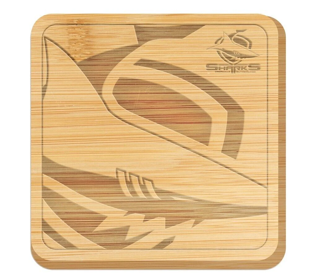 NRL Cheeseboard - Cronulla Sharks - 35 x 35 x 1.5cm - Serving Board - Image 2
