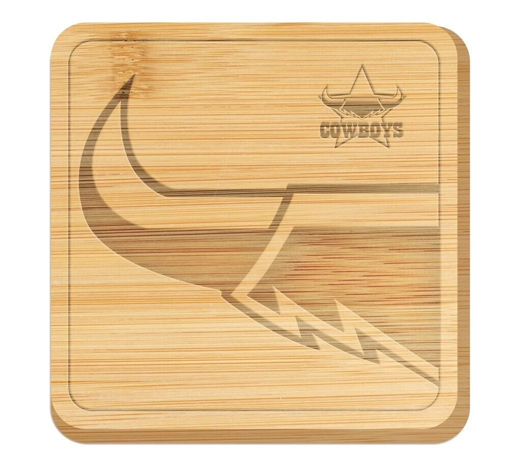 NRL Cheeseboard - North Queensland Cowboys - 35 x 35 x 1.5cm - Serving Board - Image 2