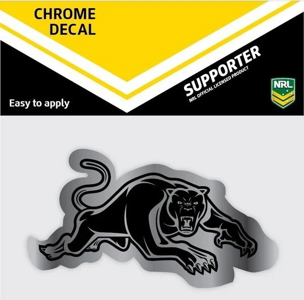 NRL Chrome Decal - Penrith Panthers - Car Sticker 6cmx12cm