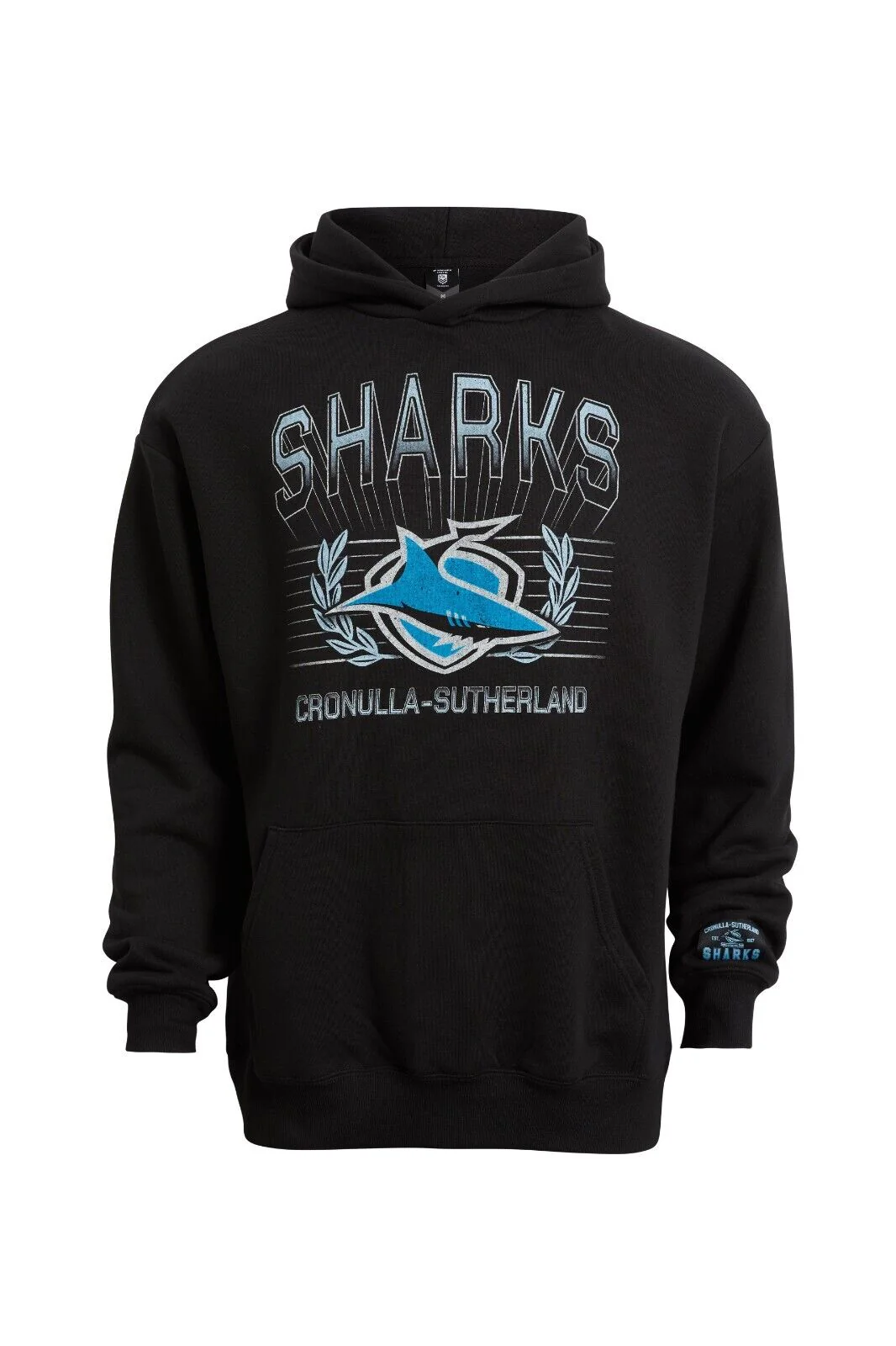 NRL Club Wreath Hoodie - Cronulla Sharks - Adult - Mens - Hoody - Jumper