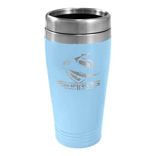 NRL Coffee Travel Mug - Cronulla Sharks - 450ml Drink Cup Double Wall - Image 2