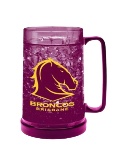NRL Colour Freeze Mug - Brisbane Broncos - 500ML - Gel Freeze Drinking Cup