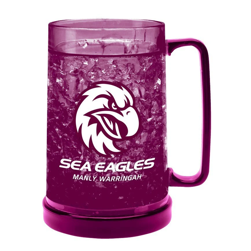 NRL Colour Freeze Mug - Manly Sea Eagles - 500ML - Gel Freeze Drink - Image 2