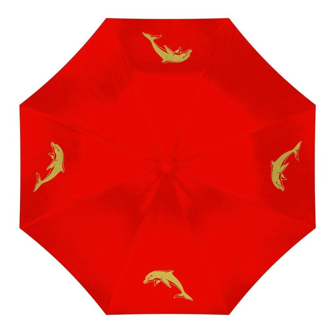 NRL Compact Umbrella - Dolphins - Rain - Glovebox - 60cm Length W17cm - Image 2