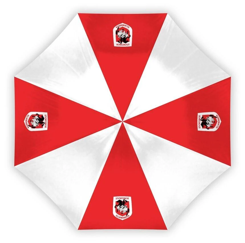 NRL Compact Umbrella - St George Illawarra Dragons- Rain - Glovebox- W17cm L60cm - Image 2