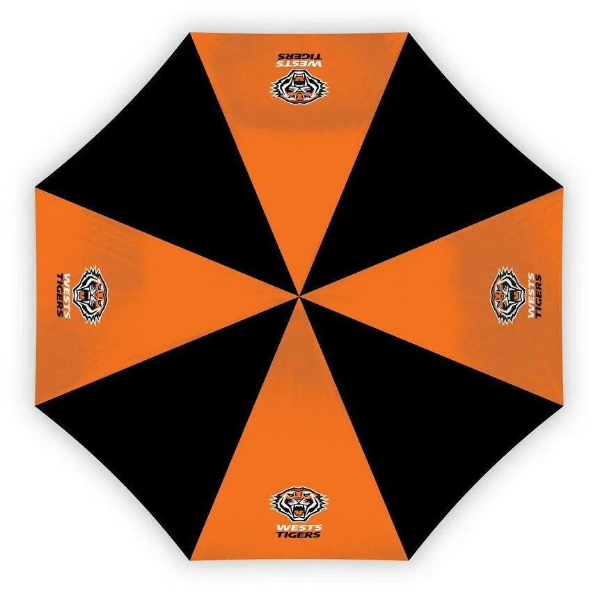 NRL Compact Umbrella - West Tigers - Rain - Glovebox - 60cm Length W17cm - Image 2