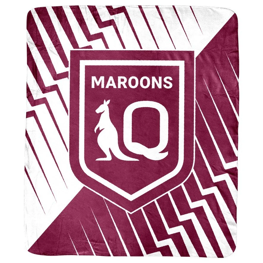 NRL Coral Fleece Blanket - Queensland Maroons - 150x130cm