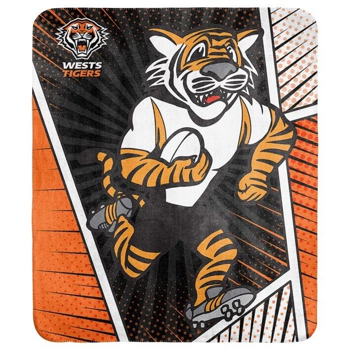 NRL Coral Mascot Blanket - West Tigers - 150x130cm - Rugby League - Image 2
