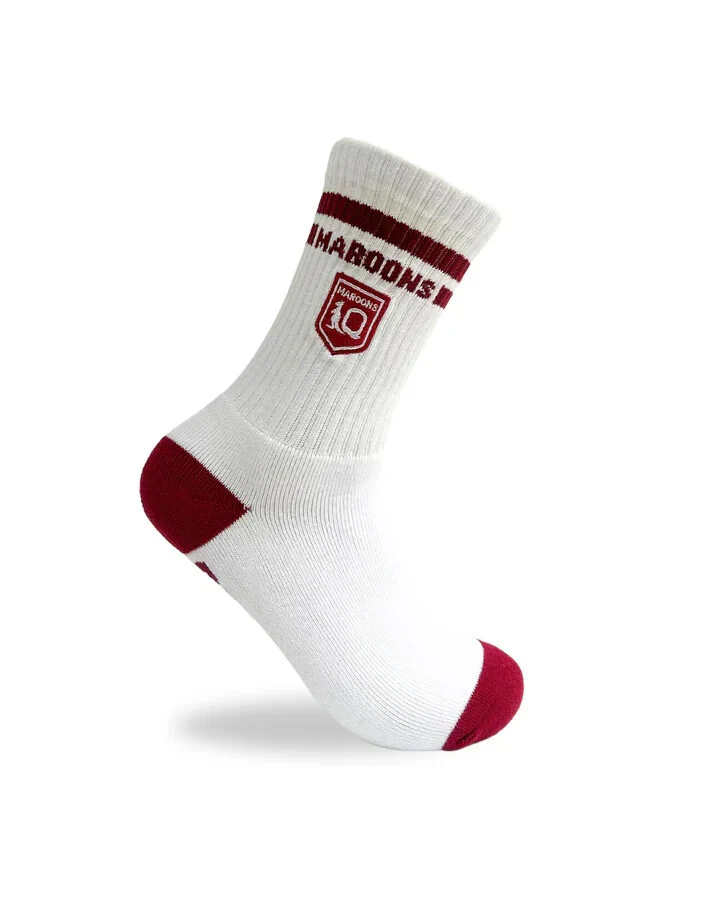 NRL Crew Socks - Queensland Maroons - One Pack - QLD - Unisex - Image 2