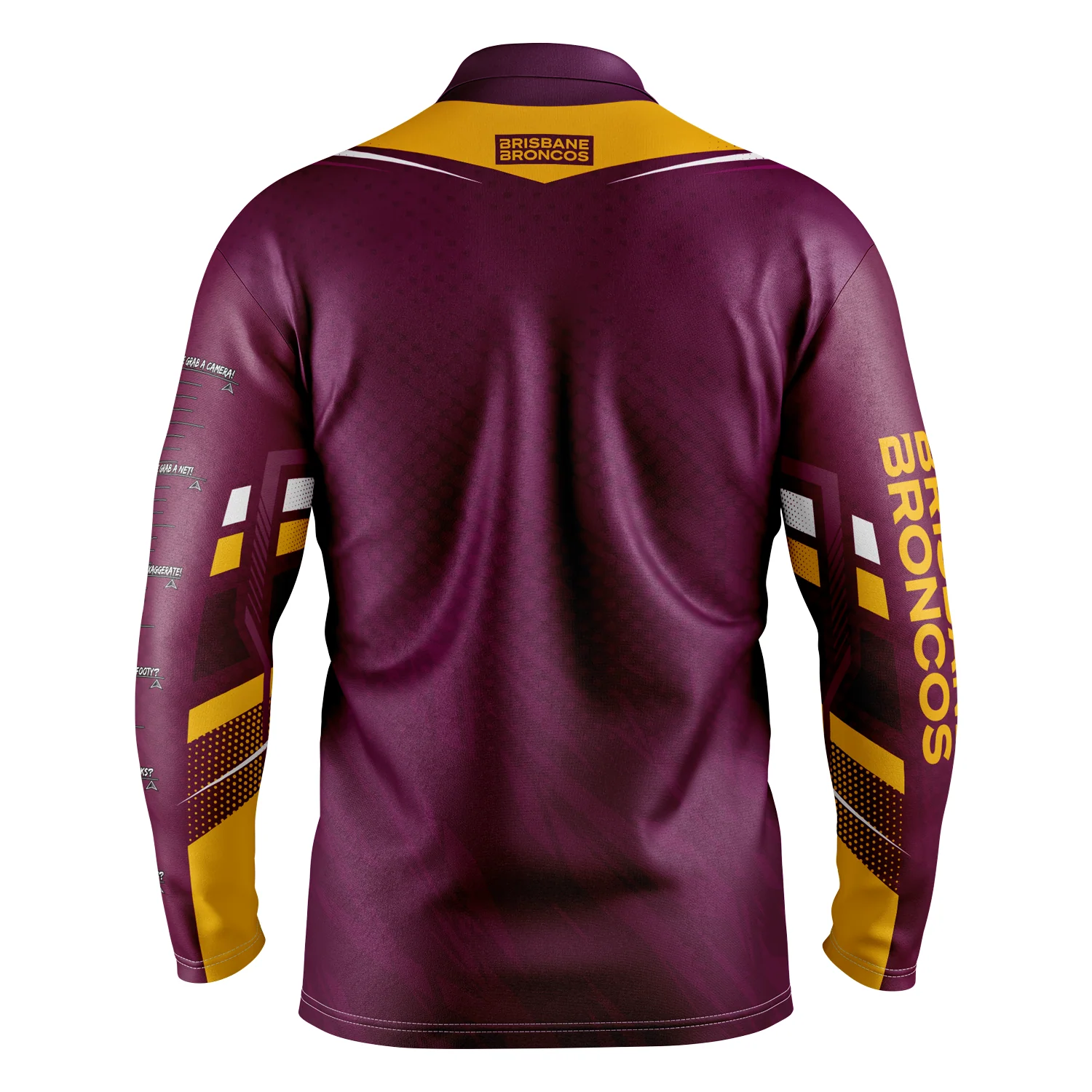 NRL 'Cyber' Fishing Shirt - Brisbane Broncos - Youth - Kids - Polo - Image 2