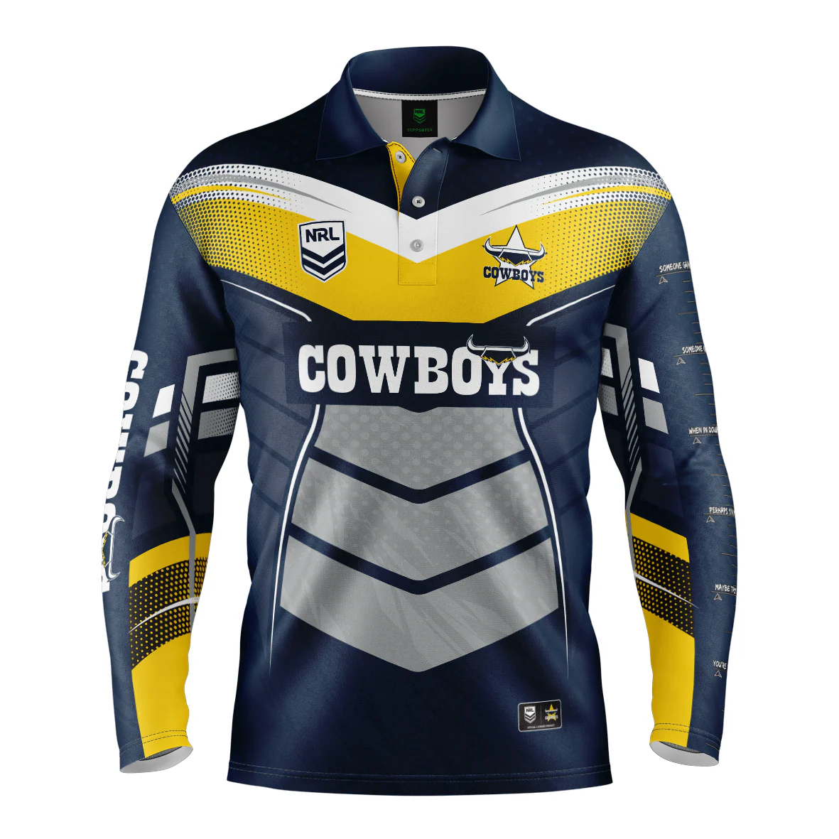 NRL 'Cyber' Fishing Shirt - North Queensland Cowboys - Adult - Mens - Polo