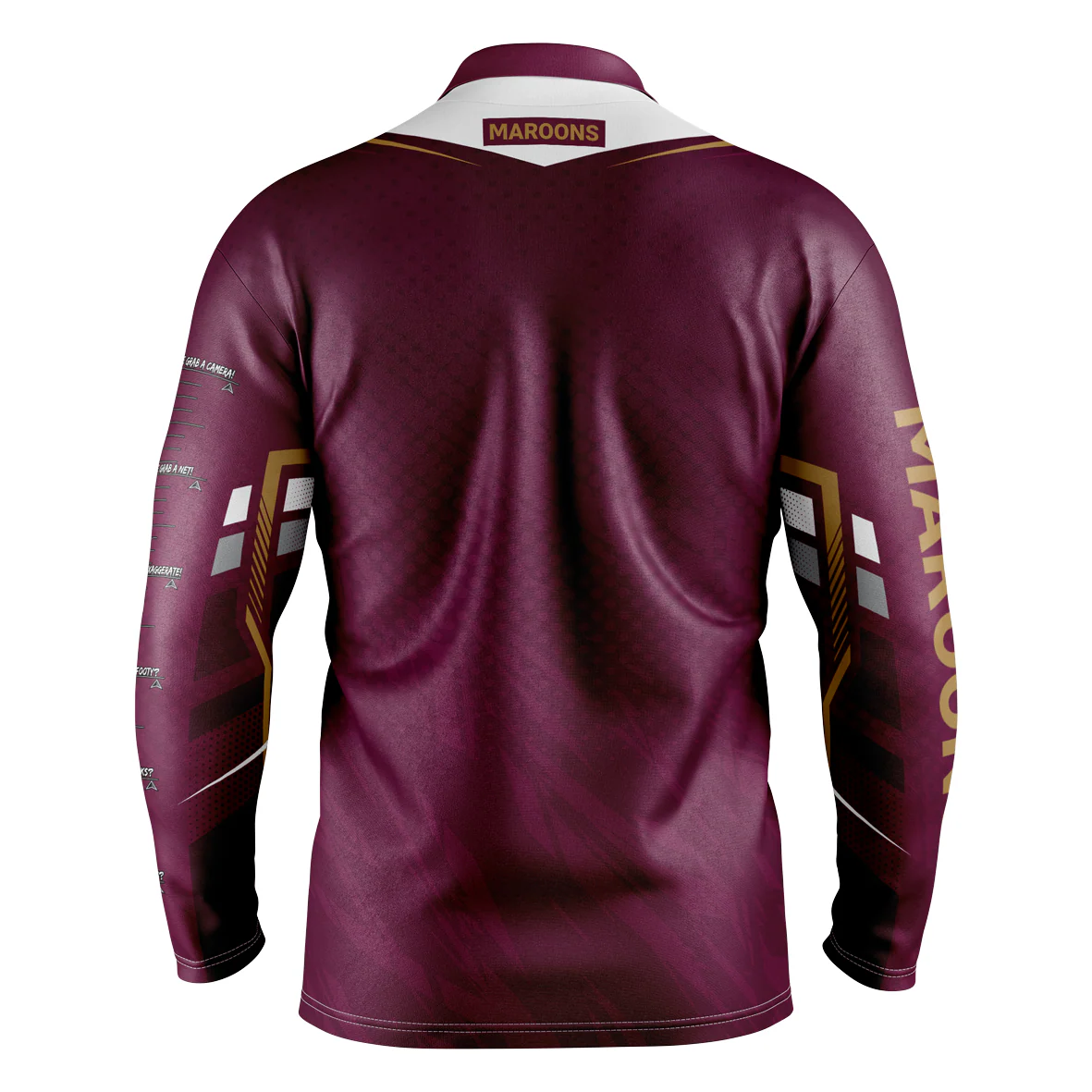 NRL 'Cyber' Fishing Shirt - Queensland Maroons - QLD - Adult - Mens - Polo - Image 2
