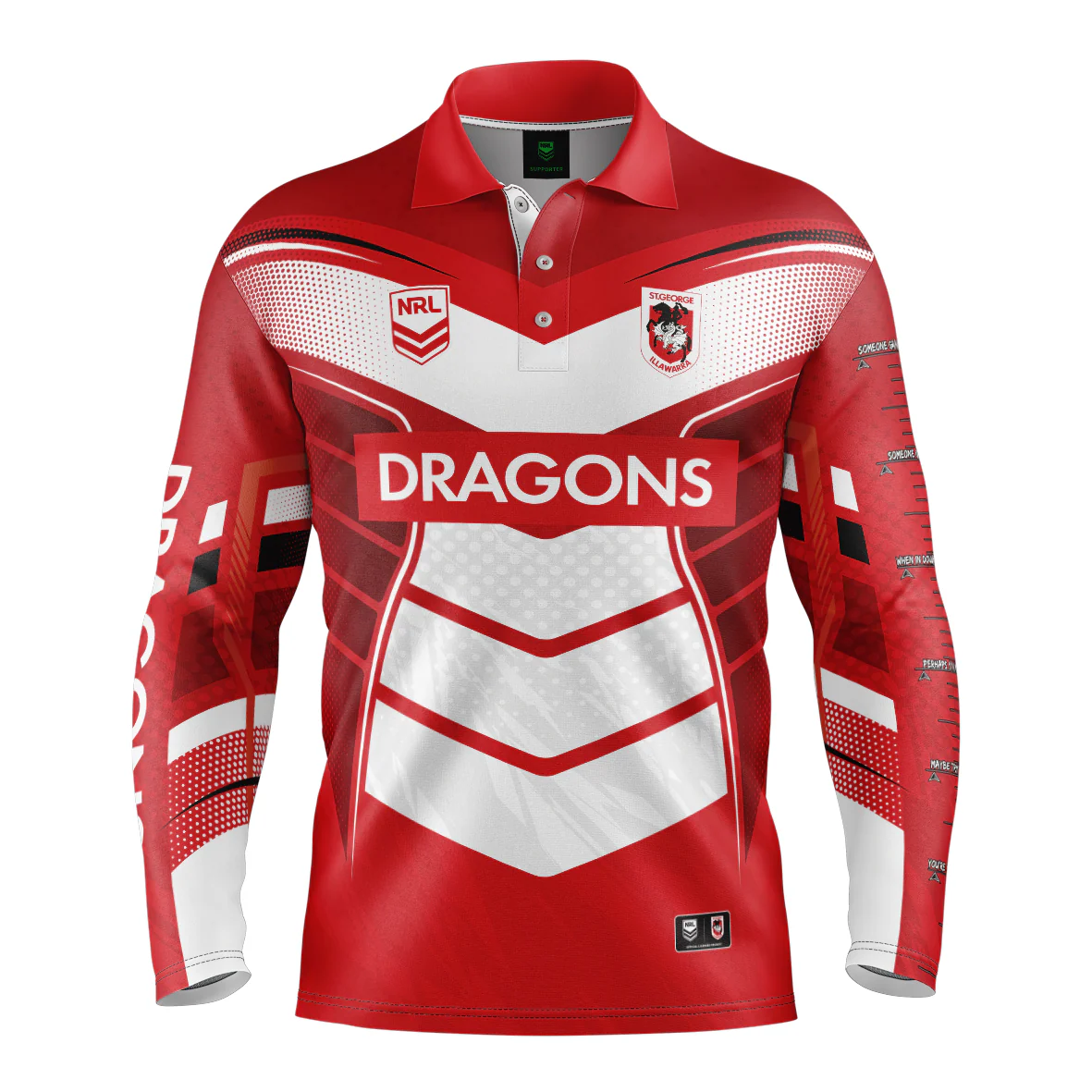 NRL 'Cyber' Fishing Shirt - St George Illawarra Dragons - Adult - Mens - Polo