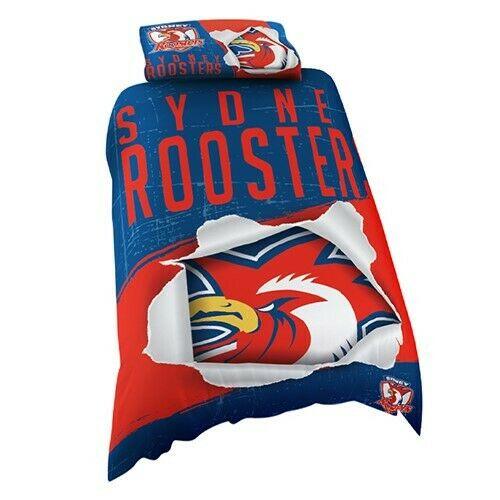 NRL Doona Quilt Cover With Pillow Case - Sydney Roosters - All Sizes - Image 5