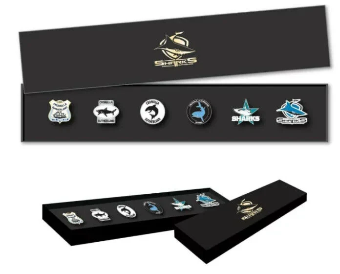 NRL Evolution Pin Set - History Logos - Cronulla Sharks - Image 2