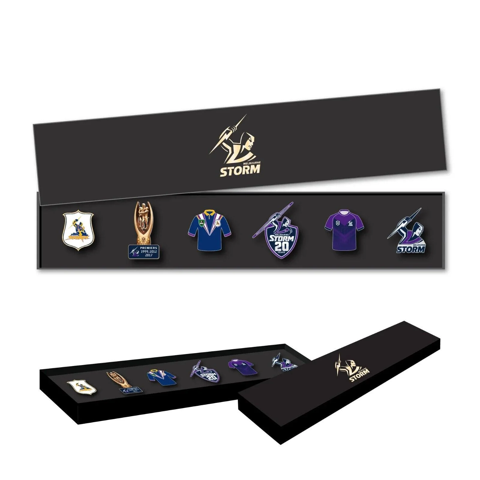 NRL Evolution Pin Set - History Logos - Melbourne Storm - Image 2