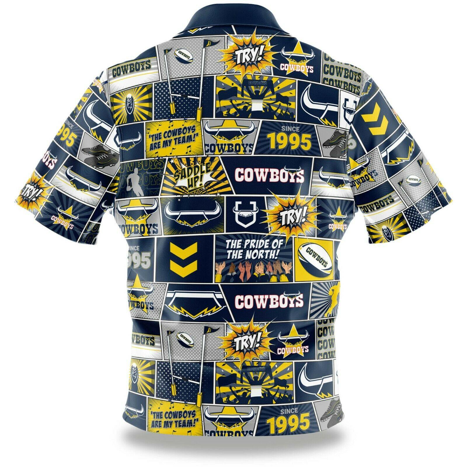 NRL Fanatics Button Up Polo Shirt - North Queensland Cowboys - Rugby League - Image 2
